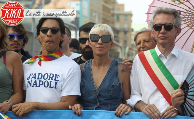 Gaetano Manfredi, Diego Di Flora, Malika Ayane - Napoli - 29-06-2024 - Napoli, allla 28esima edizione del Pride anche Malika Ayane